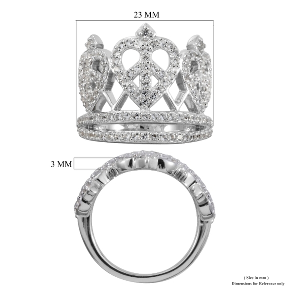 🔥Platinum Over Sterling Silver Queen of Peace 2.80 ctw*❤️ - Picture 5 of 7